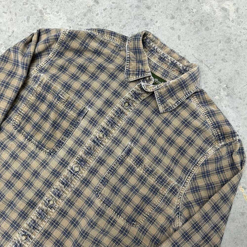 Vintage Eddie Bauer Plaid Corduroy Shirt - Large